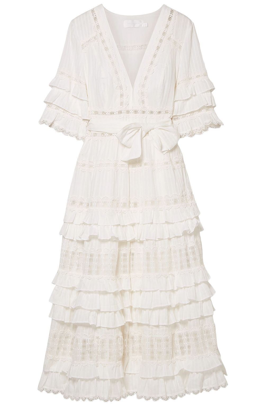 tiered cotton midi dress