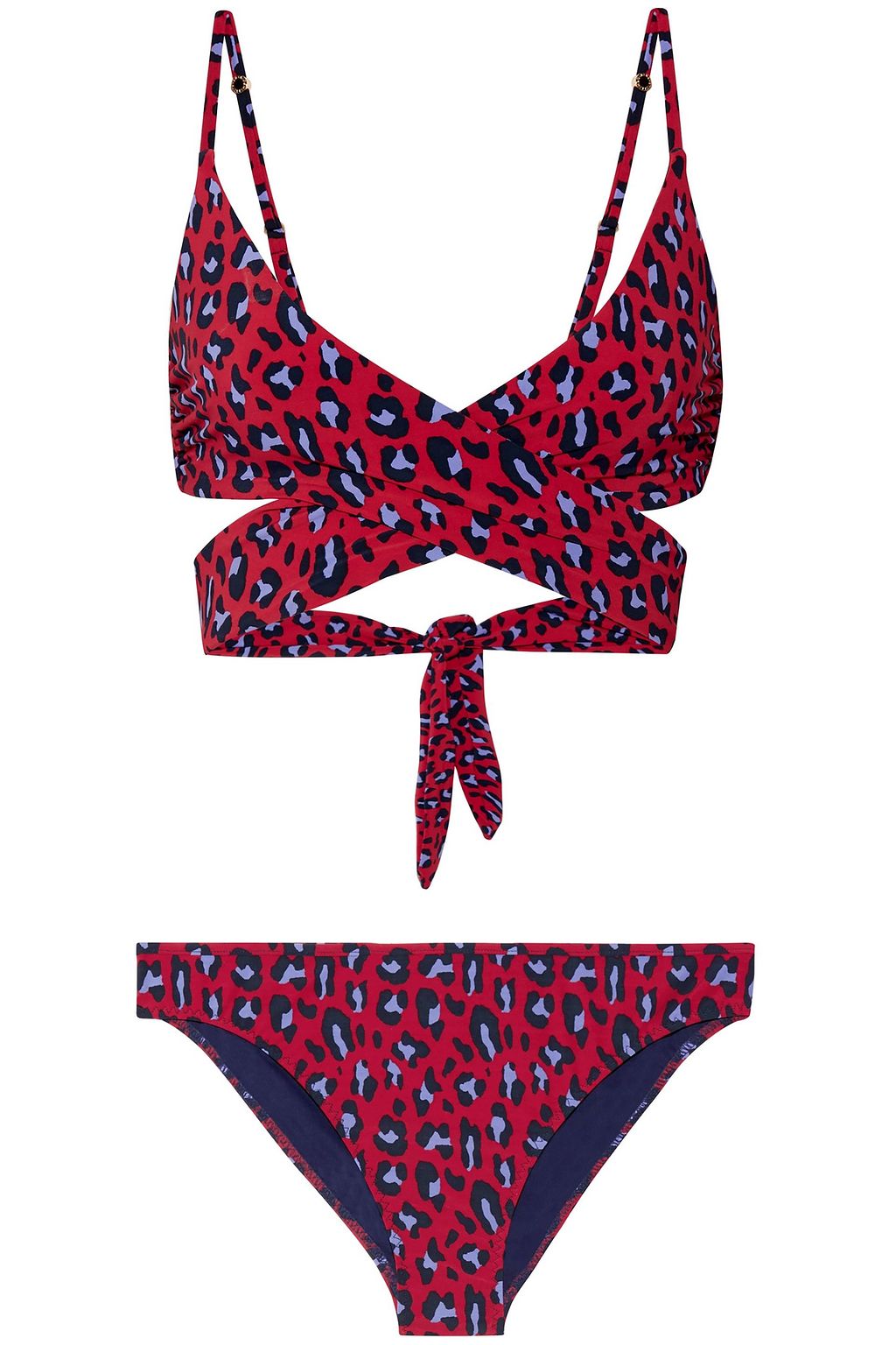 red animal print swimsuit