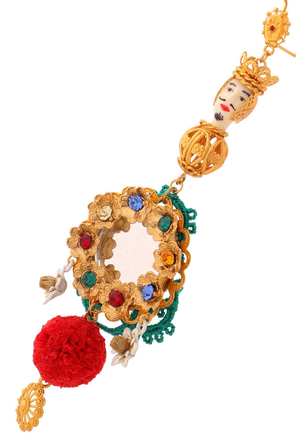 DOLCE&GABBANA Gold-tone, resin, cord and crystal earrings