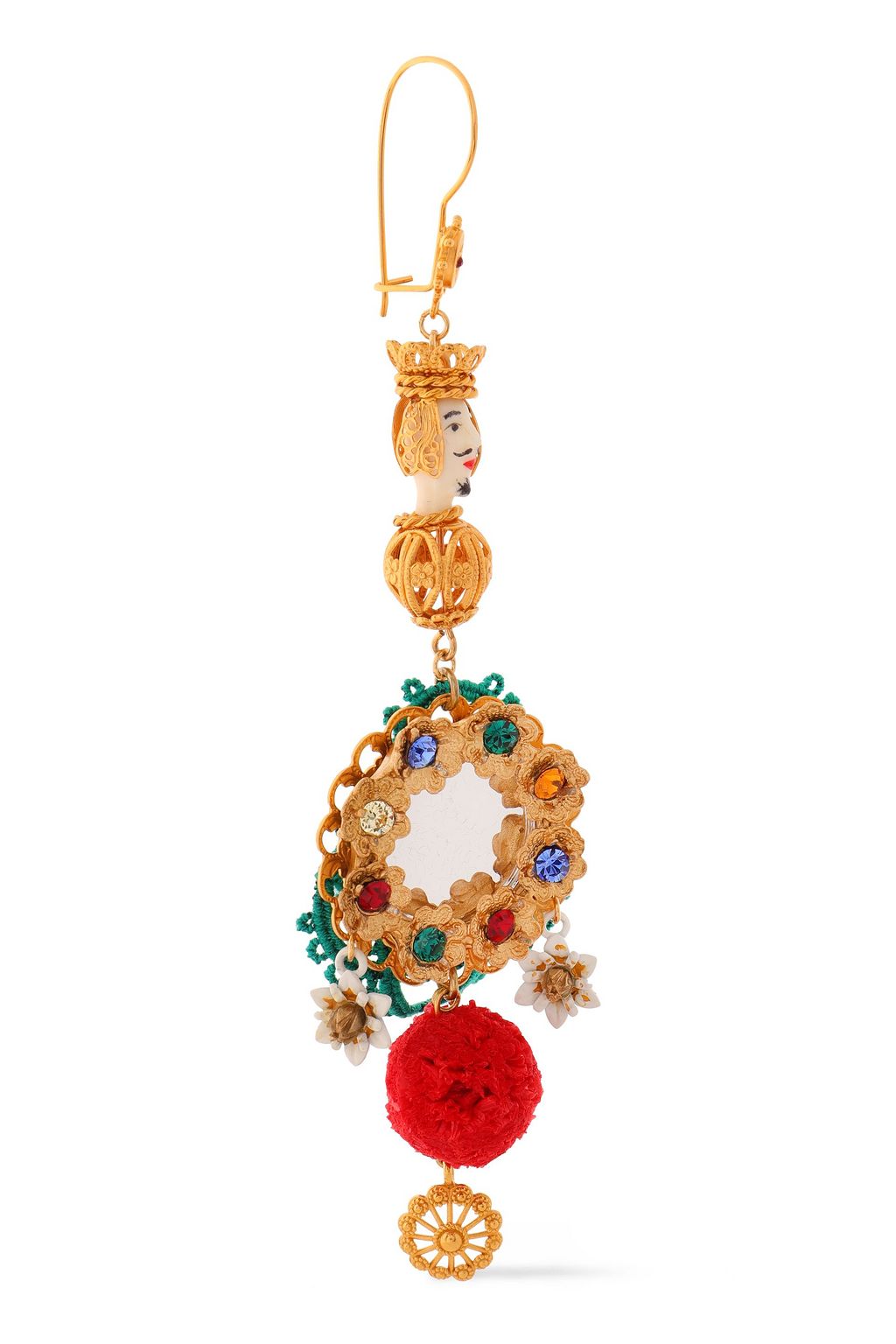 DOLCE&GABBANA Gold-tone, resin, cord and crystal earrings