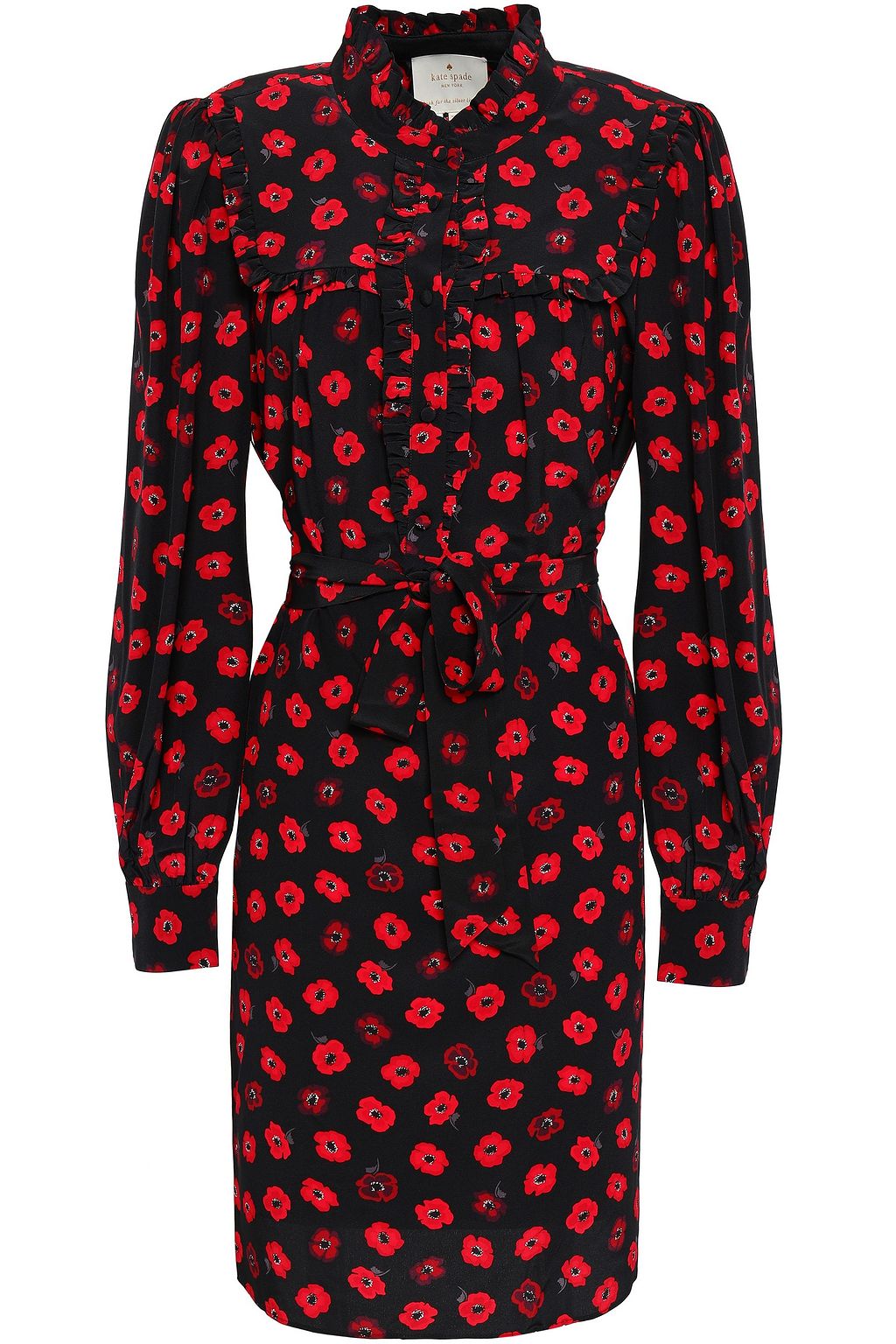 kate spade black ruffle dress