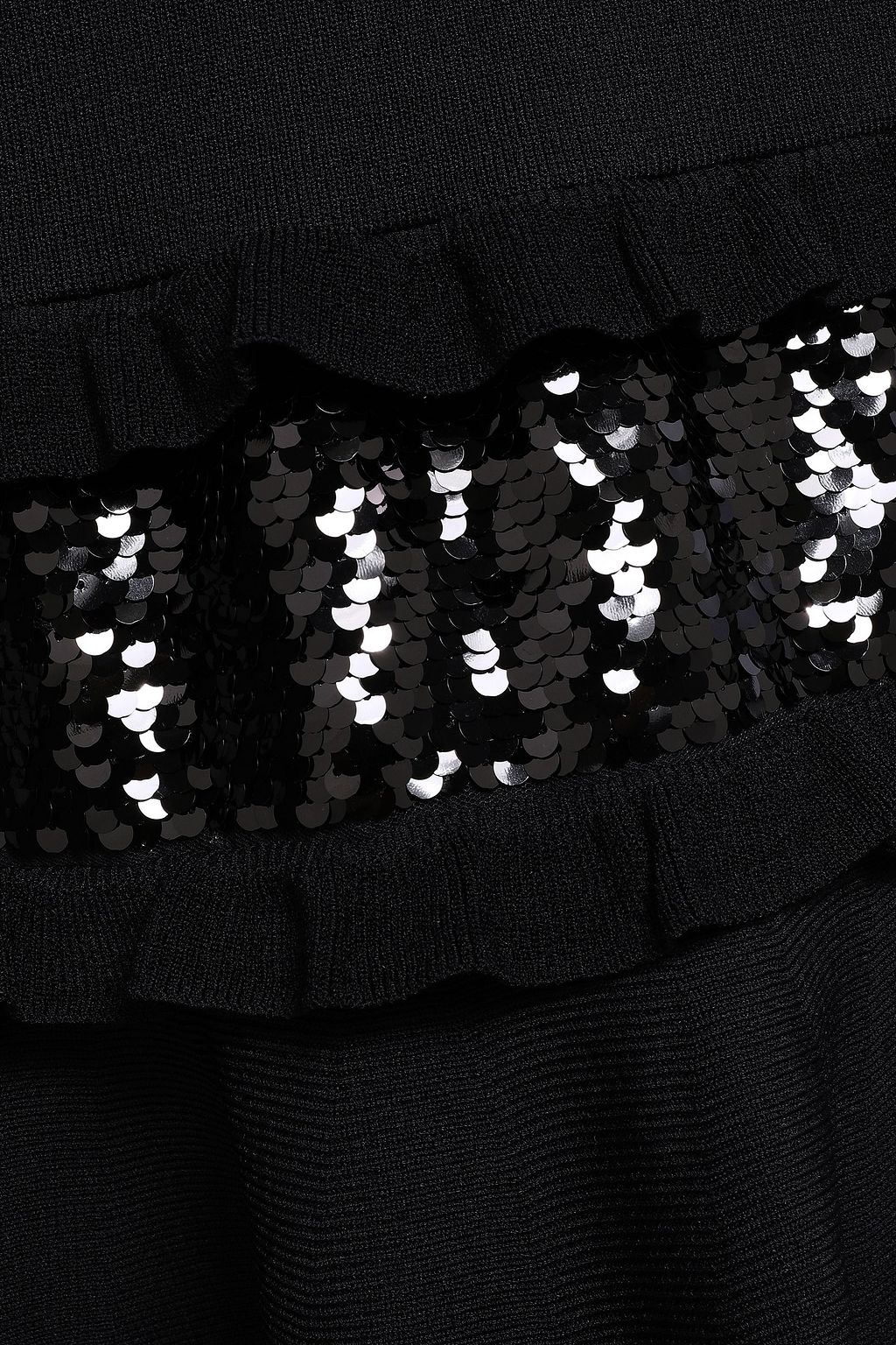 SACHIN & BABI Sequin-embellished ruffled knitted dress