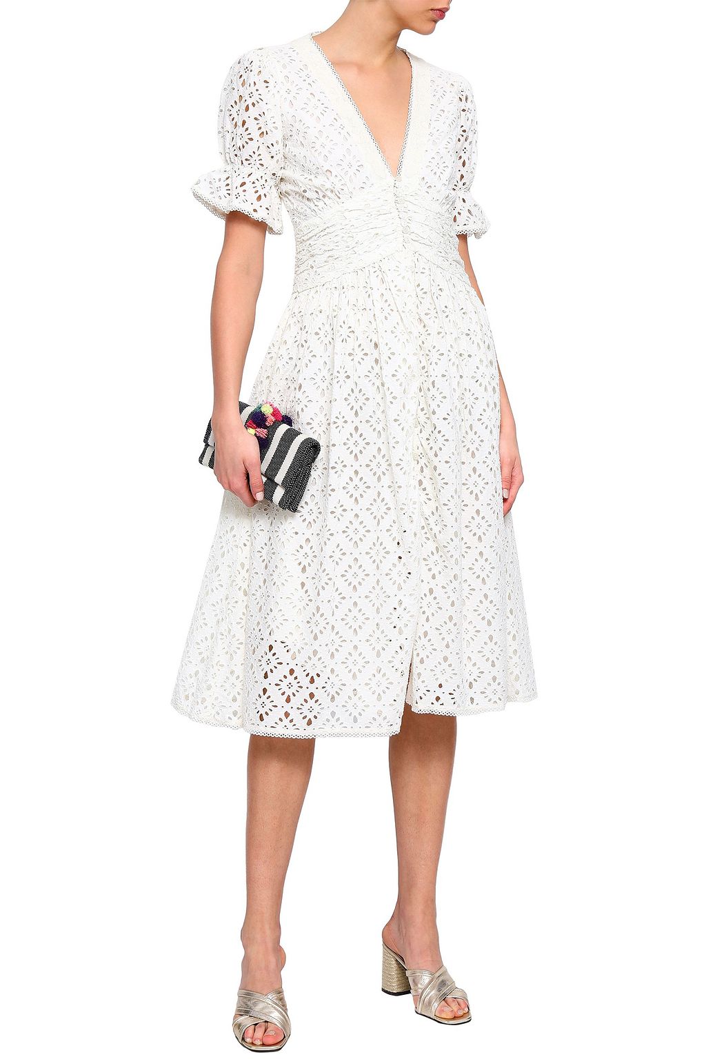 LOVE SAM Broderie anglaise cotton midi dress