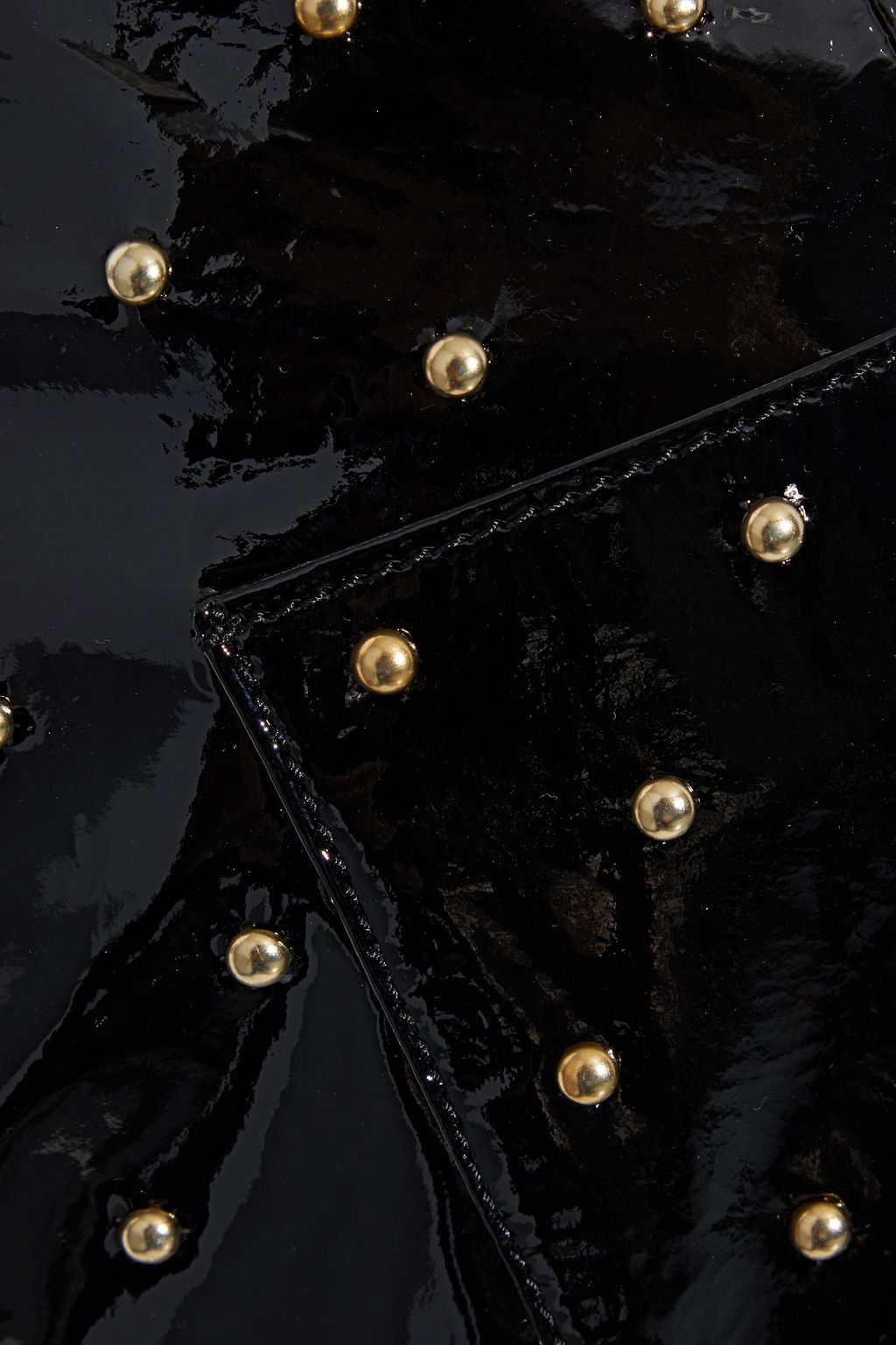 BALMAIN Studded patent-leather mini skirt