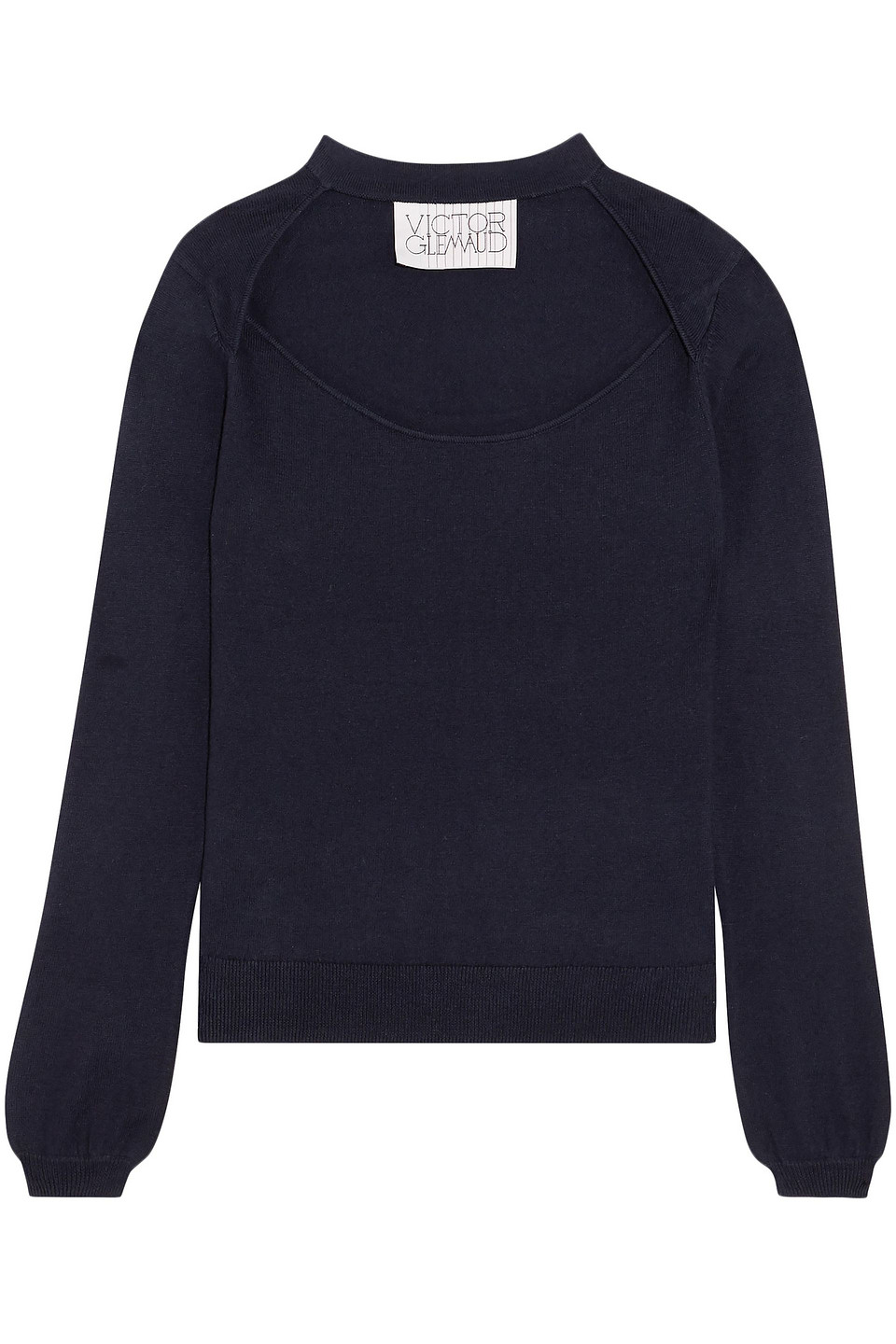 victor glemaud - cutout cotton and cashmere-blend sweater - blue - s
