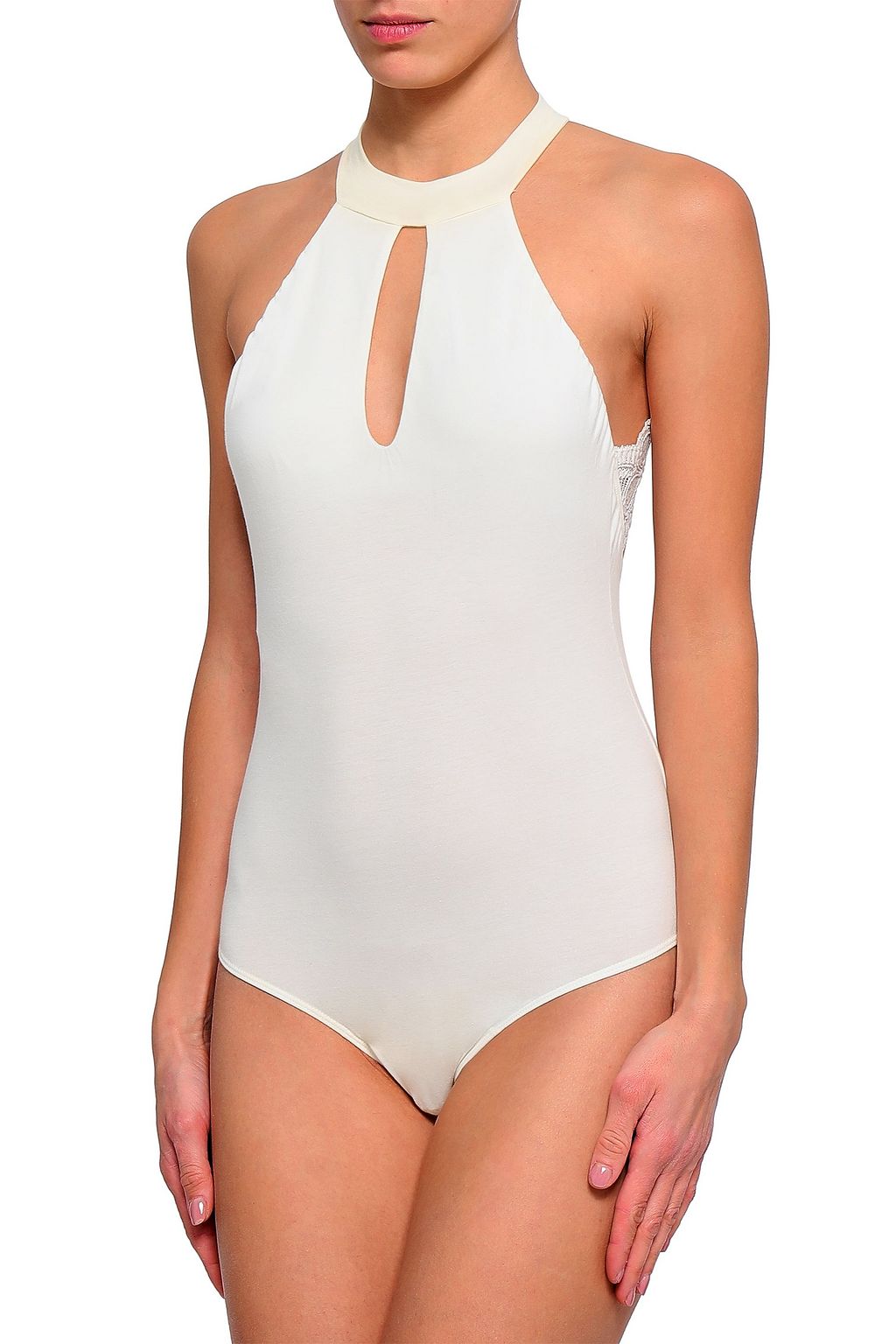 COSABELLA Sonia lace-trimmed stretch-cotton bodysuit