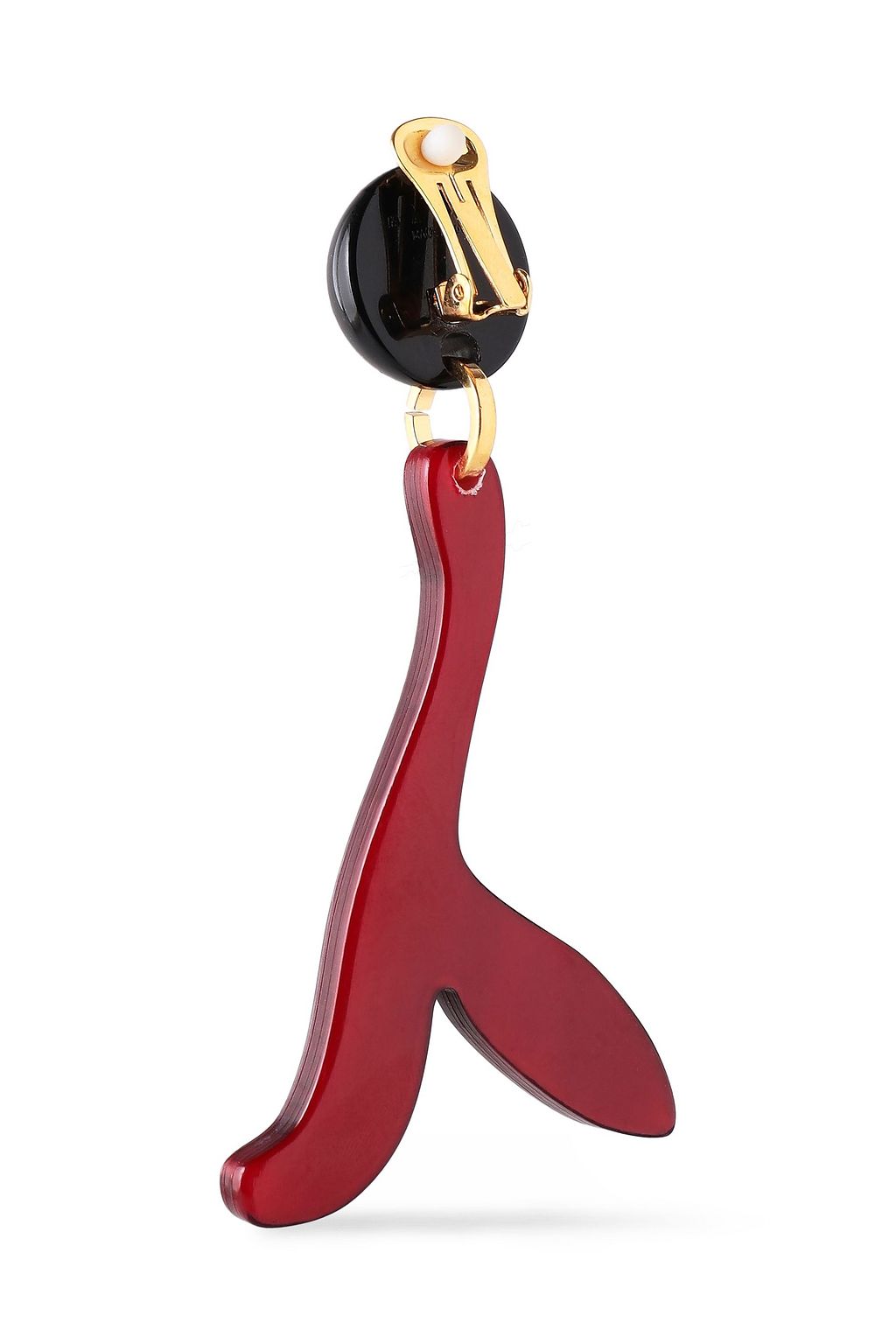 MARNI Gold-tone, resin and horn clip earrings