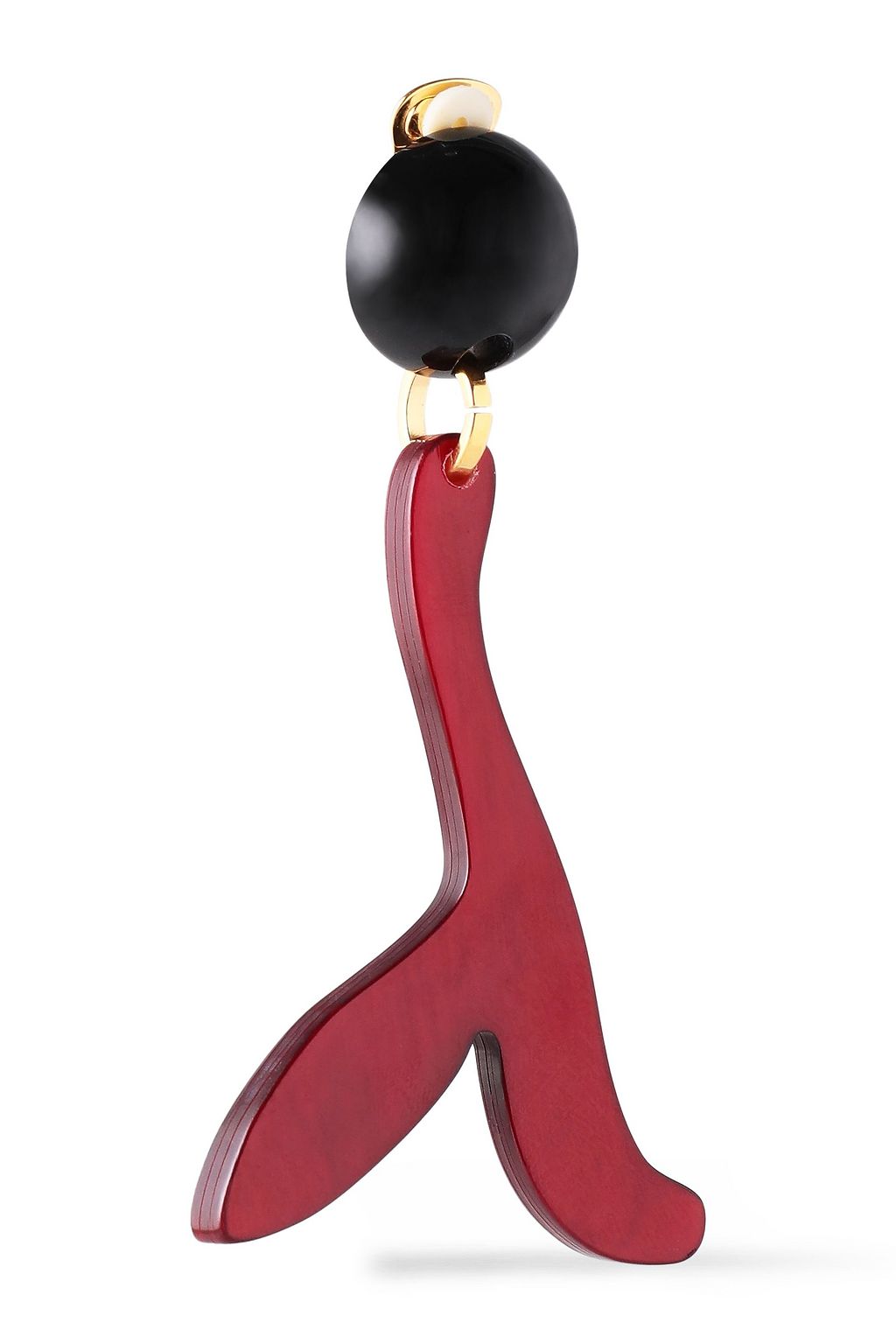 MARNI Gold-tone, resin and horn clip earrings