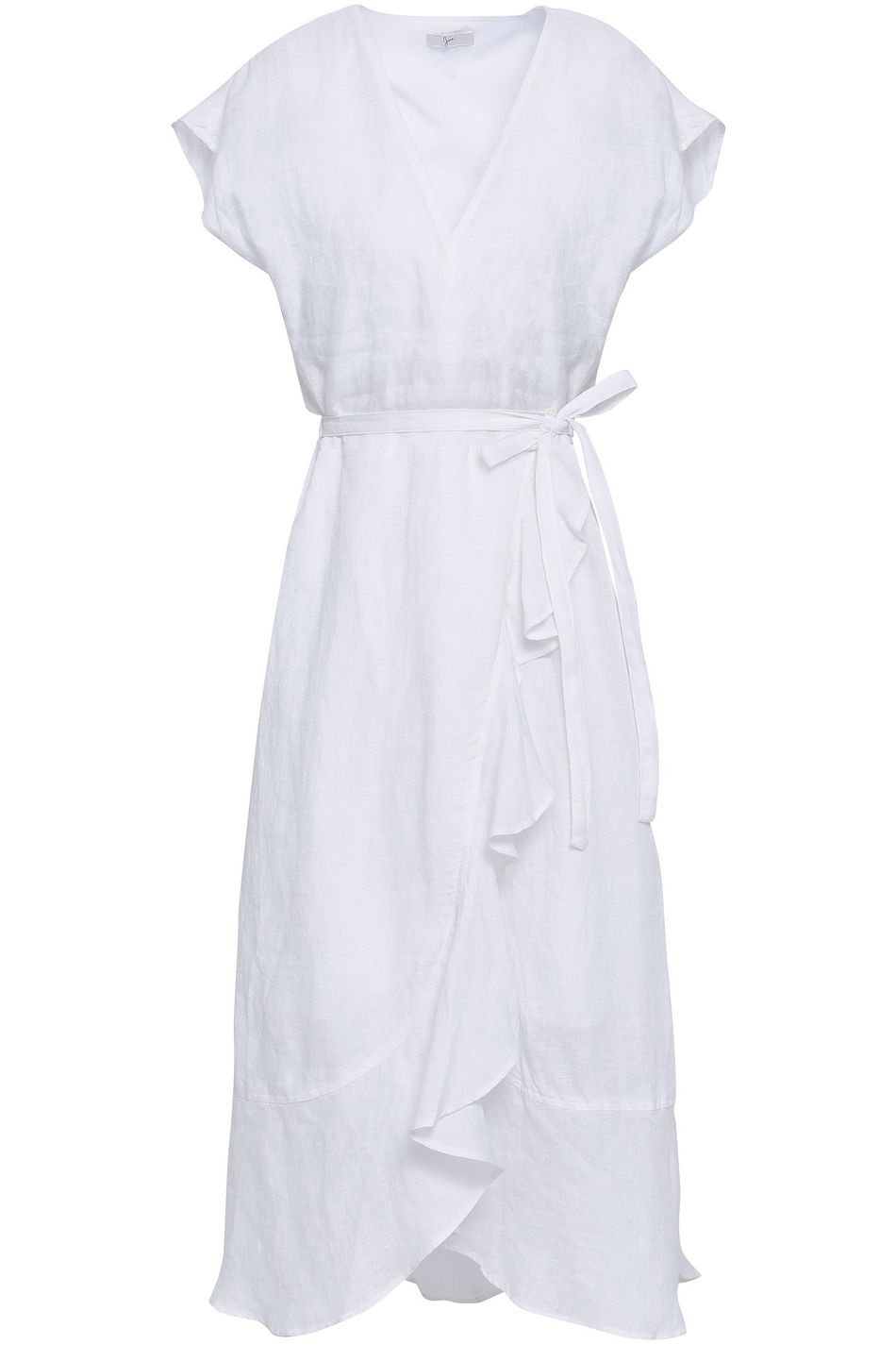 white wrap dress midi