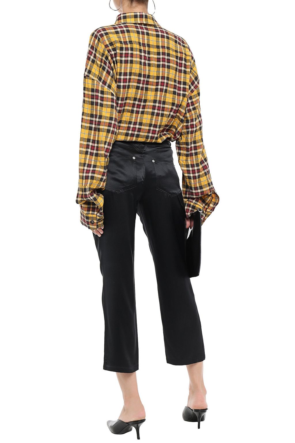 OPENING CEREMONY Cropped silk-satin straight-leg pants