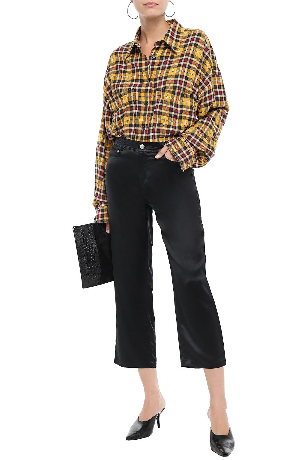 OPENING CEREMONY Cropped silk-satin straight-leg pants