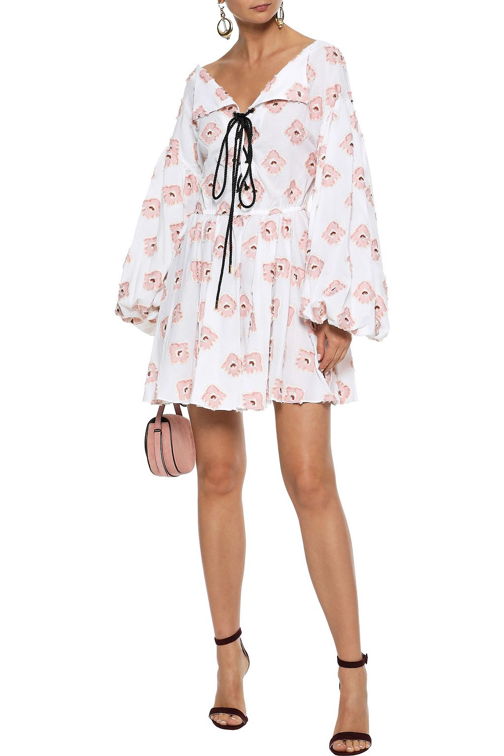 CAROLINE CONSTAS Olympia fil coupé cotton-blend mini dress