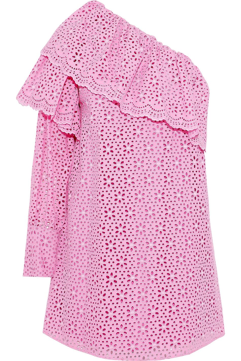 msgm one shoulder ruffle dress