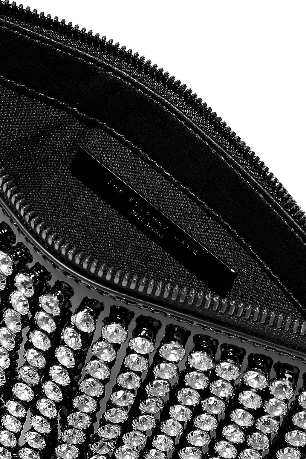 CHRISTOPHER KANE Crystal-embellished fringed patent-leather clutch