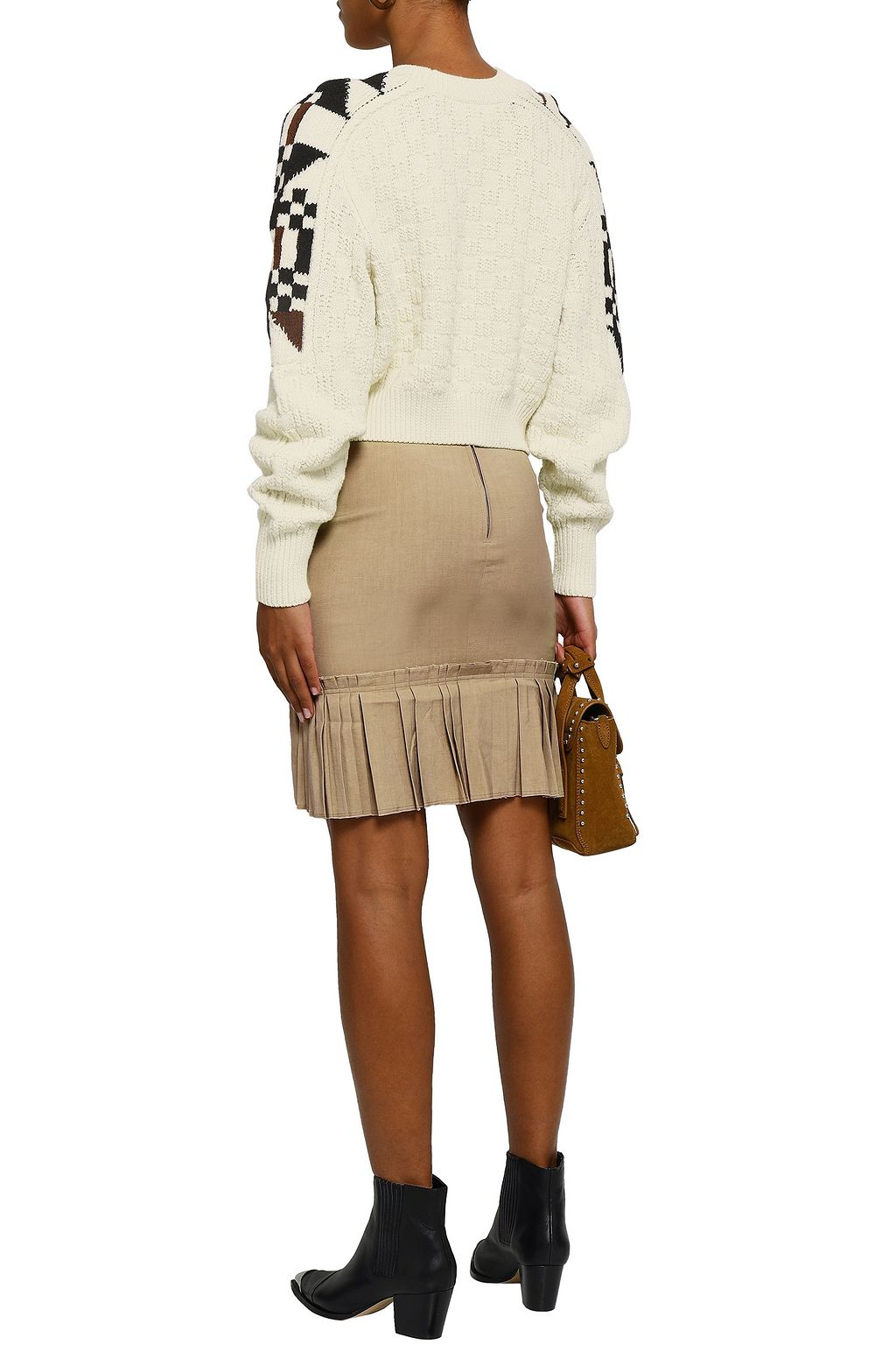 ISABEL MARANT Rebel wrap-effect pleated linen-blend mini skirt