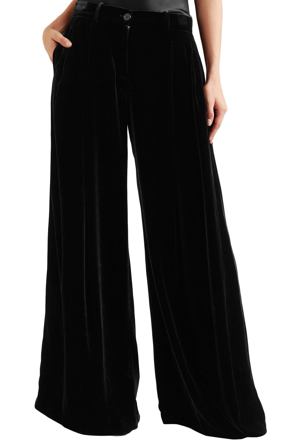 NILI LOTAN Velvet wide-leg pants