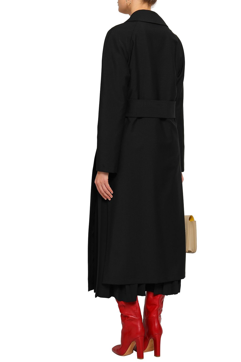 JIL SANDER Belted wool-blend twill coat