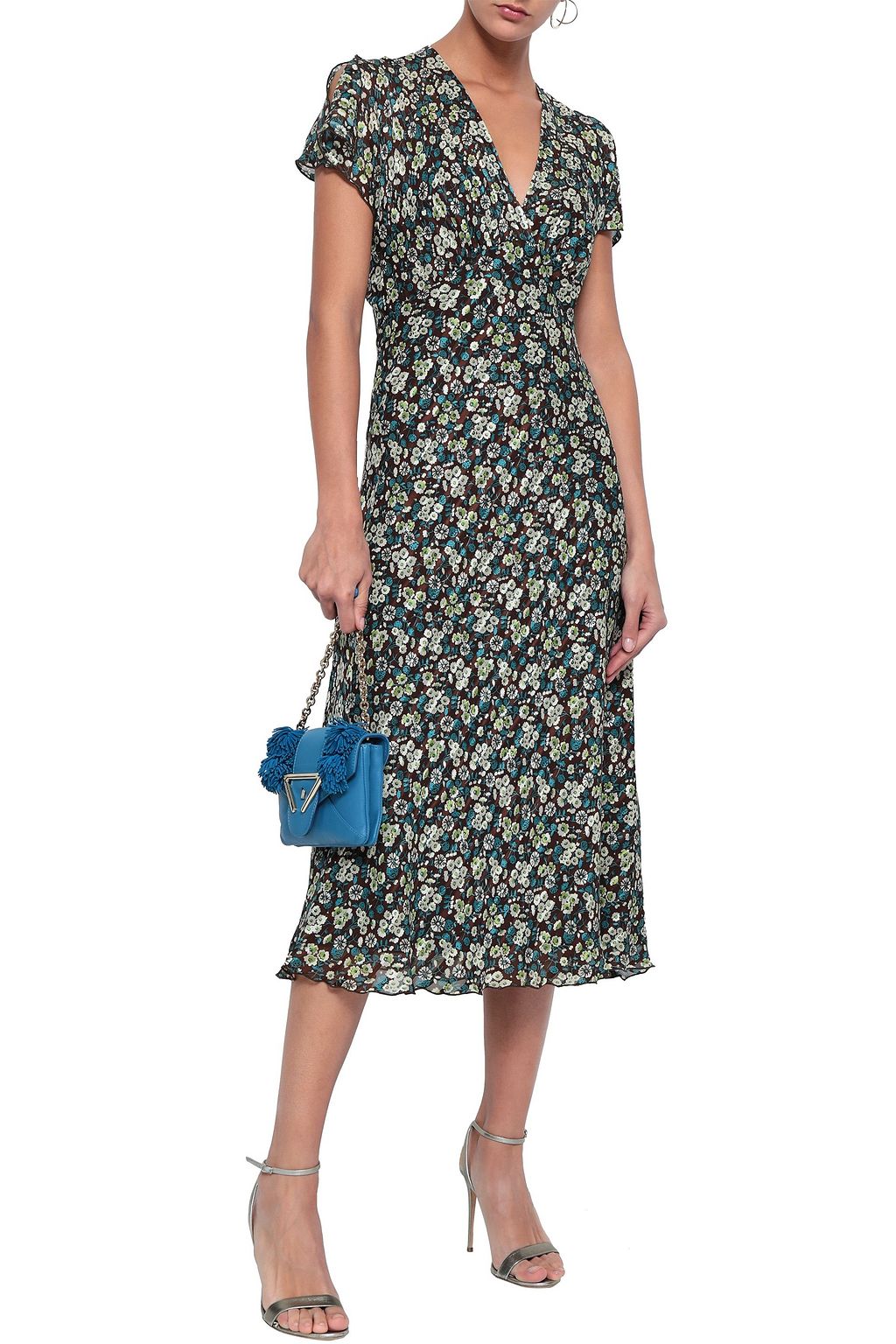 ANNA SUI Floral-print silk-georgette midi dress