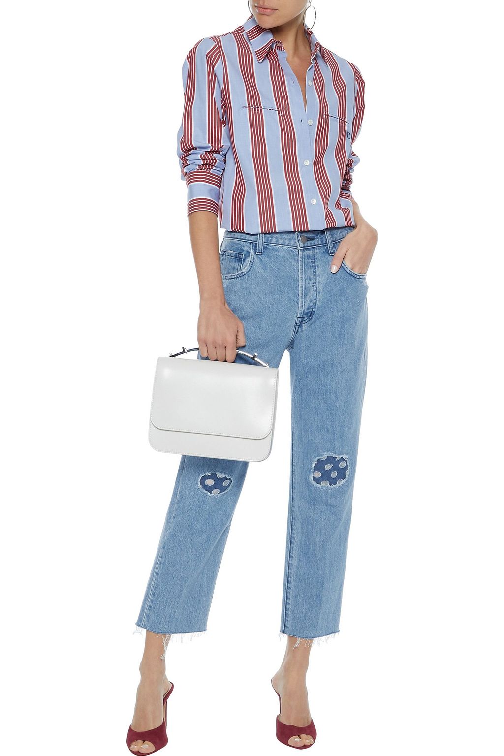 J BRAND Wynne cropped high-rise straight-leg jeans
