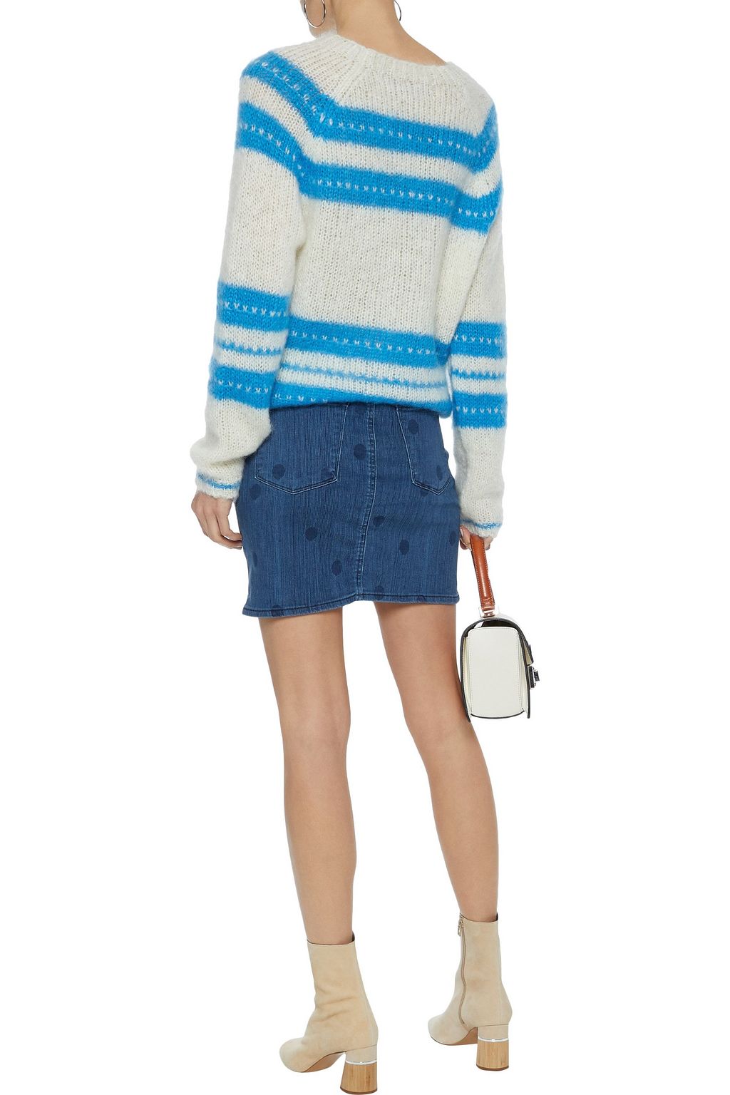 J BRAND Lyla polka-dot denim mini skirt