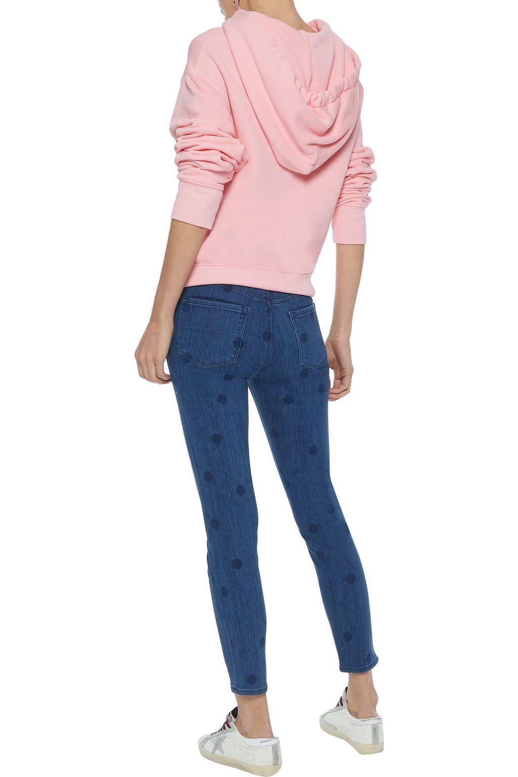 J BRAND 835 cropped polka-dot mid-rise skinny jeans