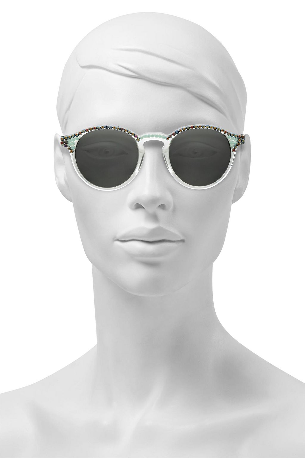 FRĒDA BANANA. Embellished round-frame acetate sunglasses