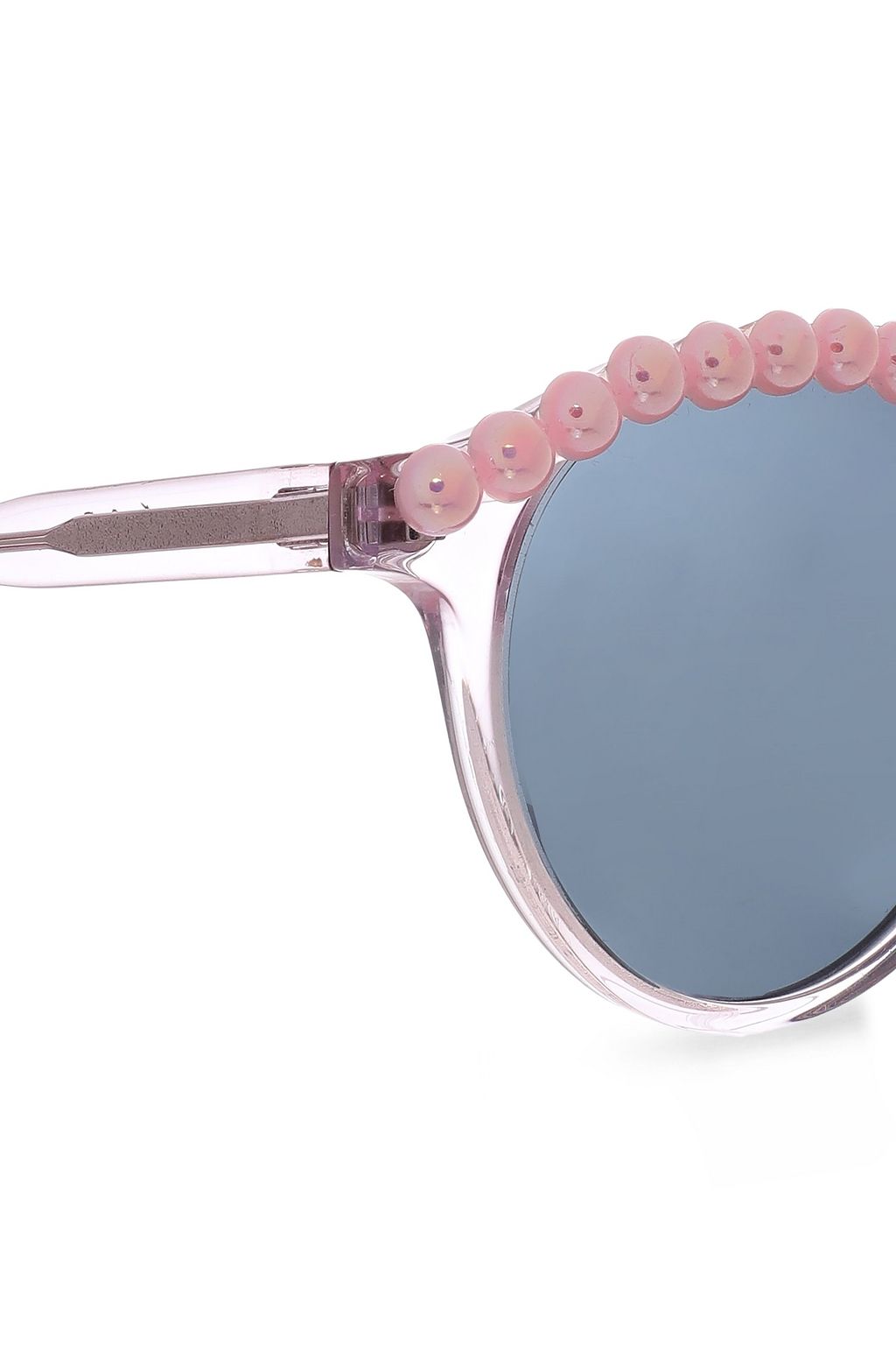 FRĒDA BANANA. Faux pearl-embellished round-frame acetate sunglasses