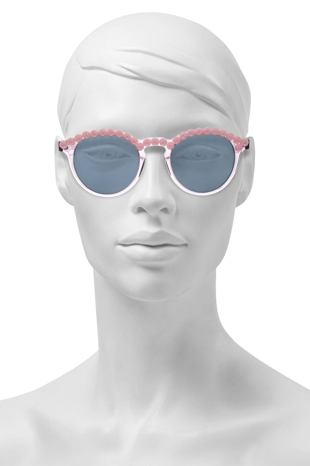 FRĒDA BANANA. Faux pearl-embellished round-frame acetate sunglasses