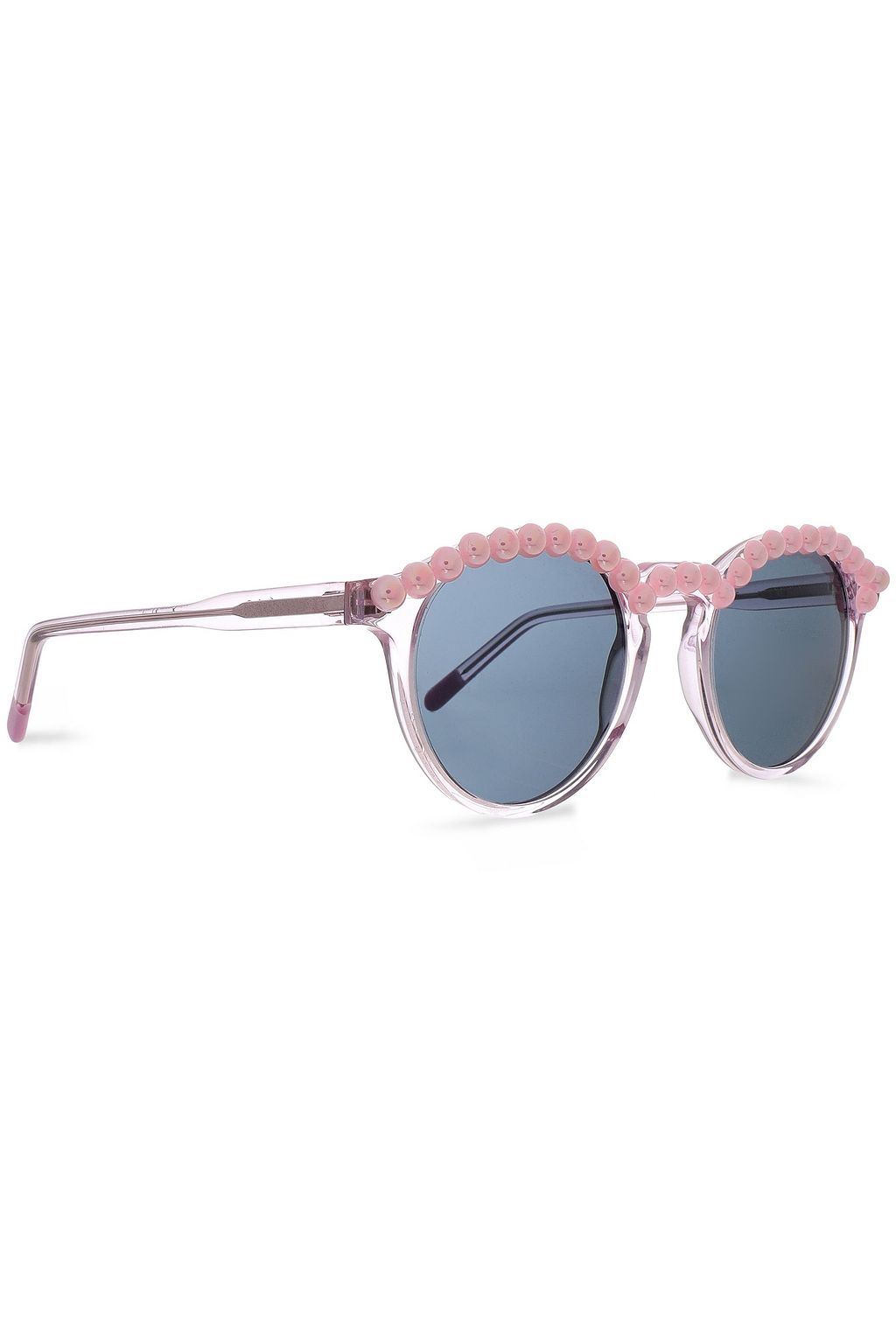FRĒDA BANANA. Faux pearl-embellished round-frame acetate sunglasses