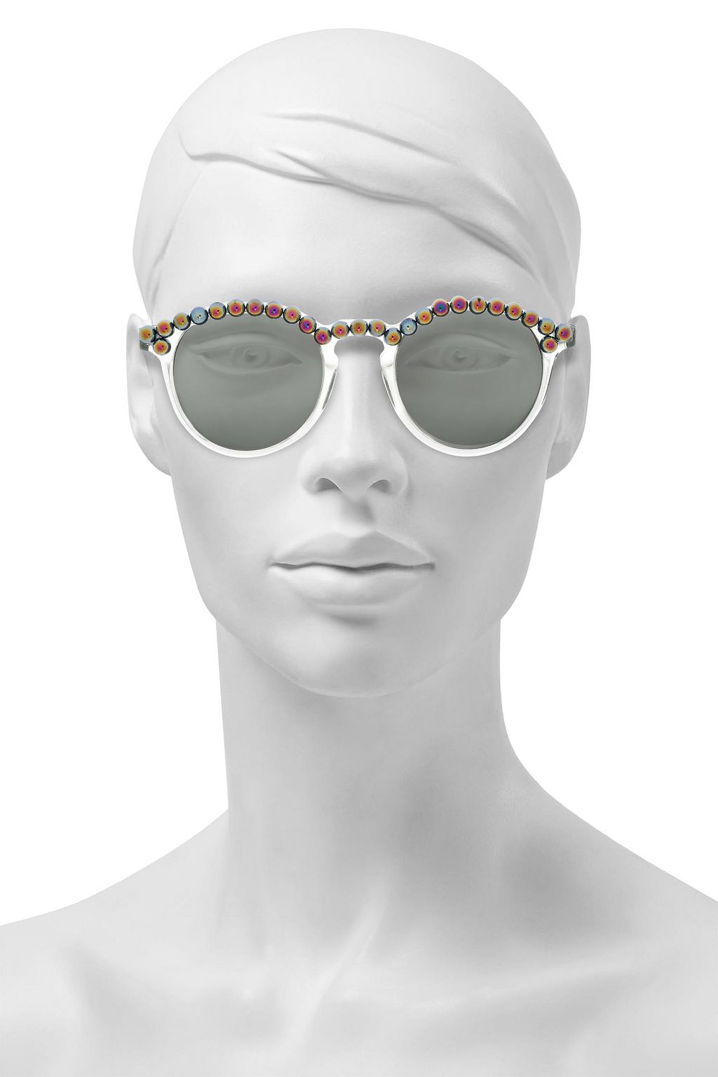 FREDA BANANA Round-frame bead-embellished acetate sunglasses