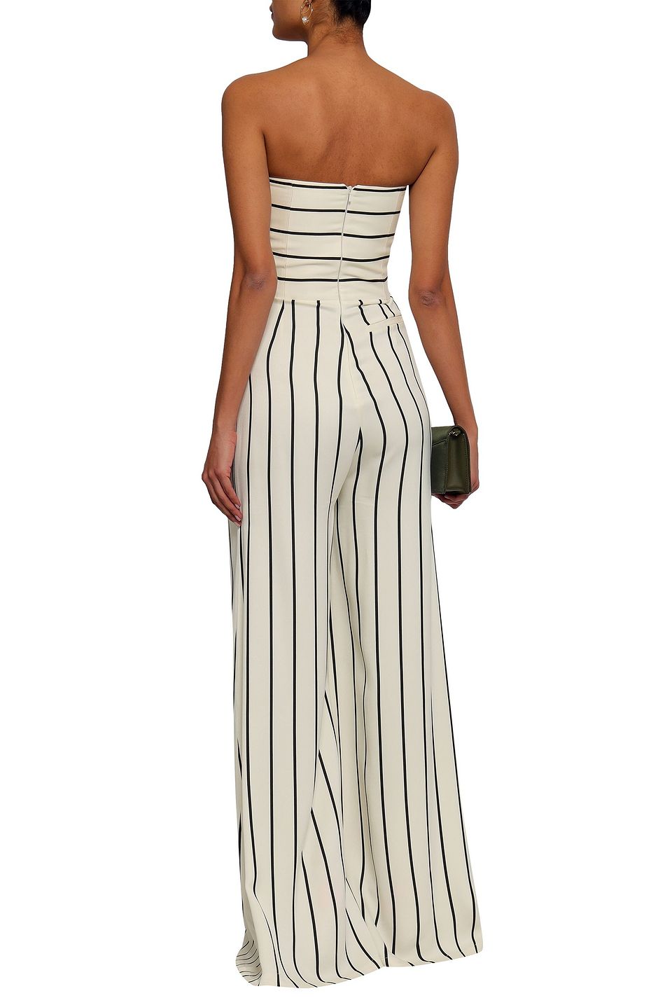 strapless striped jumpsuit