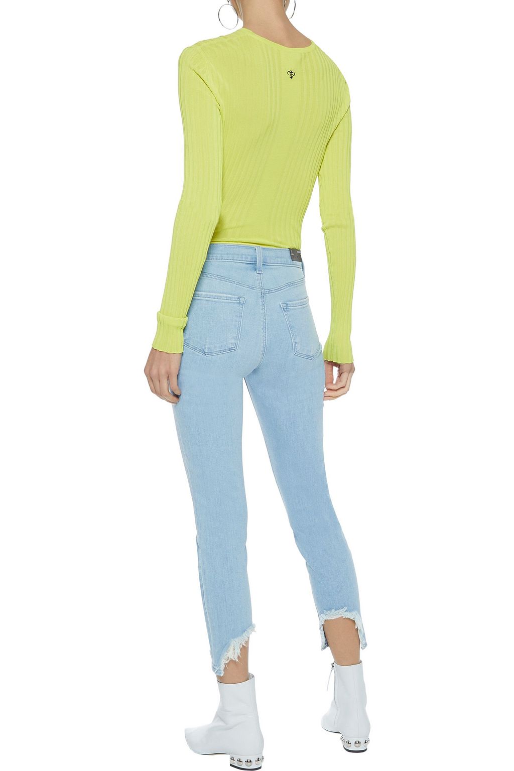 J BRAND 835 cropped distressed mid-rise skinny jeans