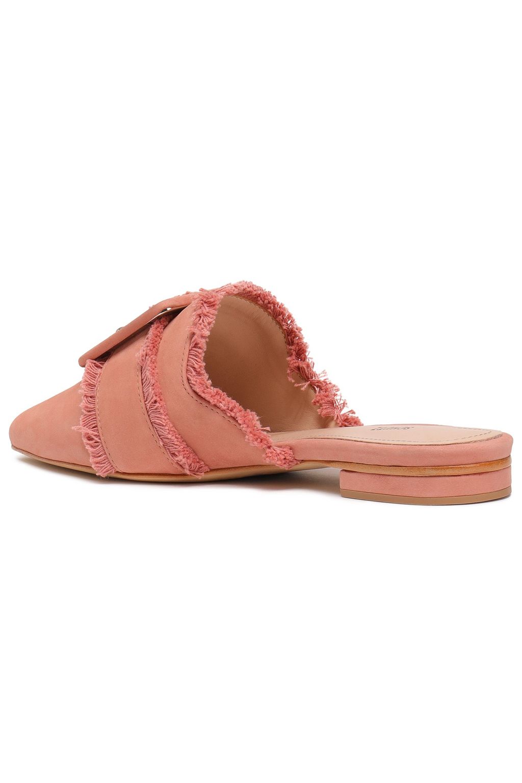 SCHUTZ Buckled fringed nubuck slippers