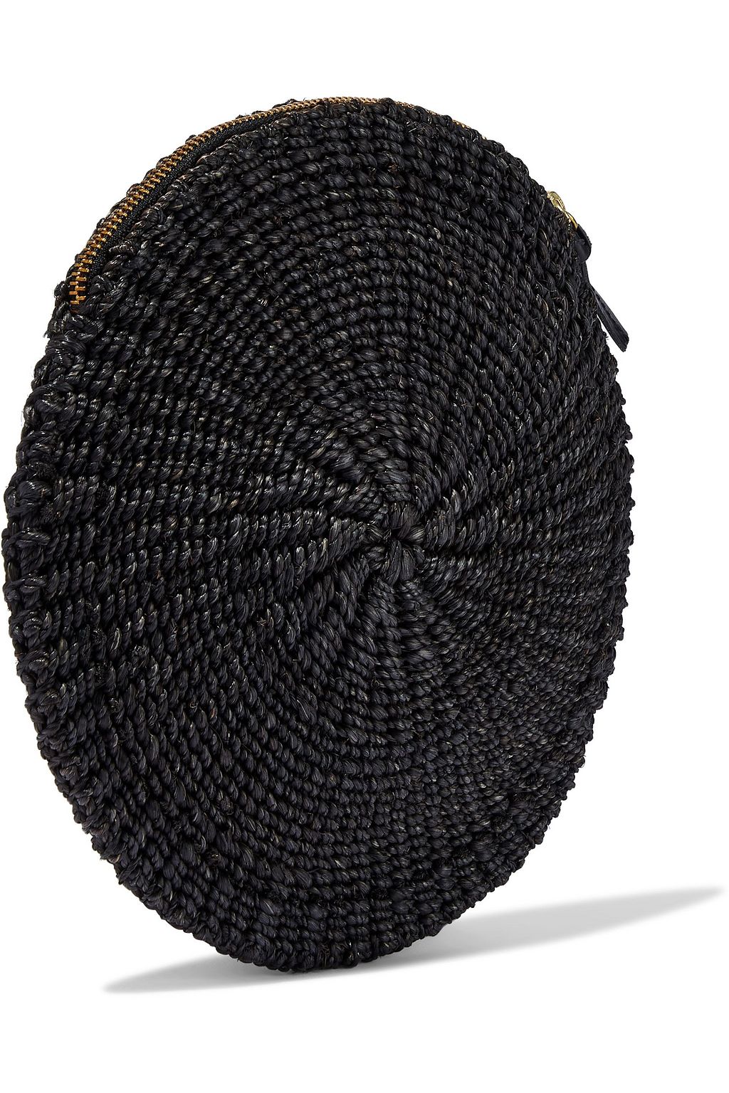 CLARE V. Appliquéd straw clutch