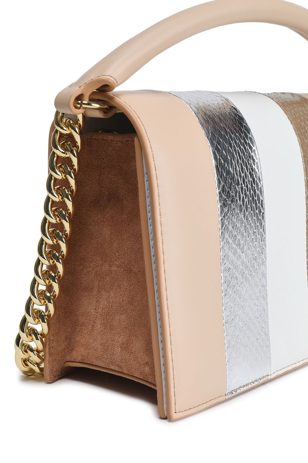 DIANE VON FURSTENBERG Suede, leather and watersnake shoulder bag