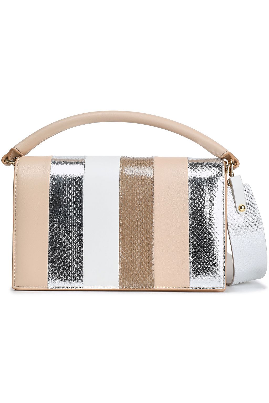 DIANE VON FURSTENBERG Suede, leather and watersnake shoulder bag