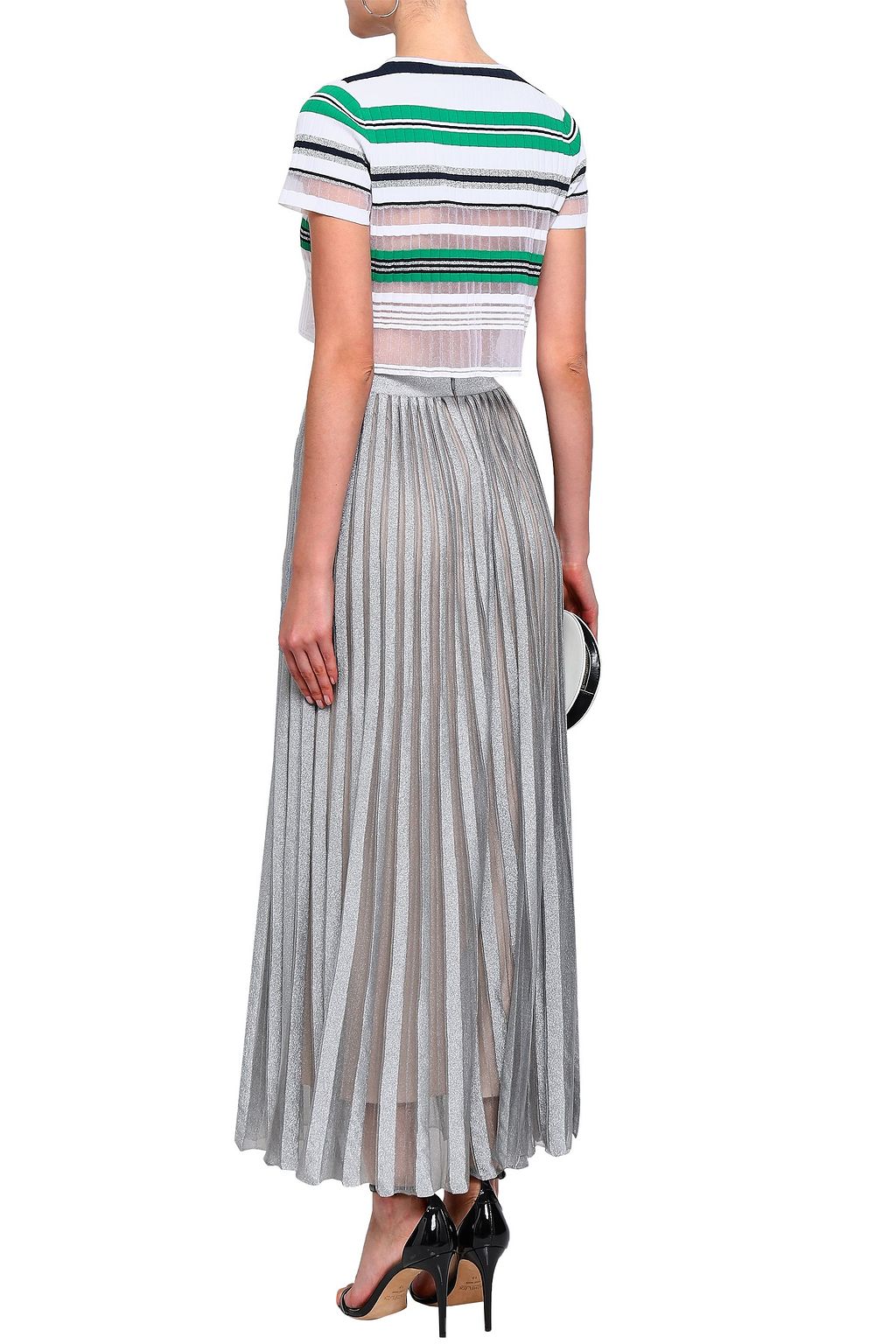 ANTONINO VALENTI Pleated stretch-knit midi skirt