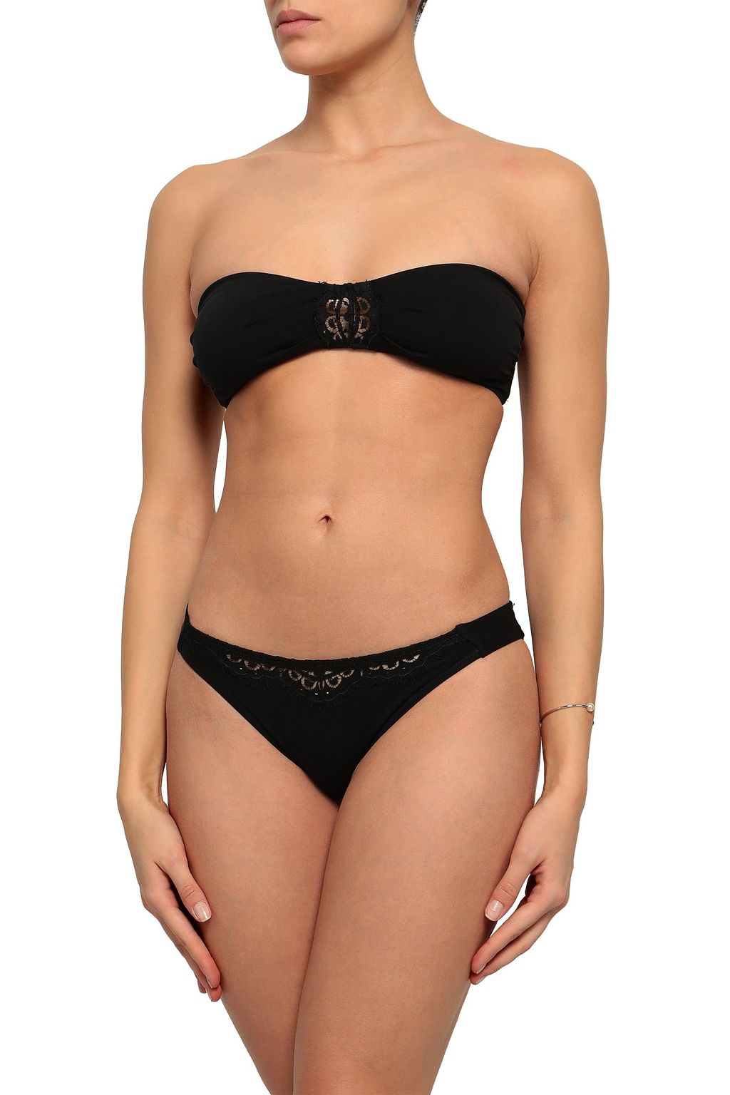 I.D. SARRIERI Lace-trimmed low-rise bikini briefs