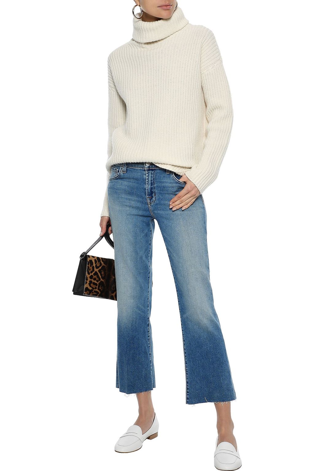 J BRAND Faded mid-rise kick-flare jeans