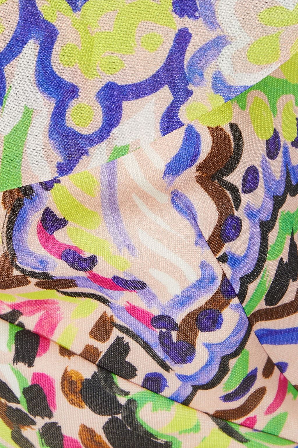 DELPOZO Asymmetric printed silk-gazar midi dress