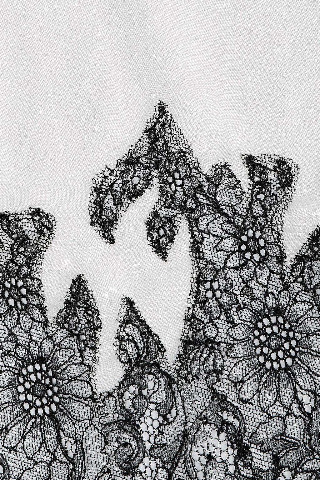 VALENTINO GARAVANI Lace-trimmed modal and cashmere-blend scarf