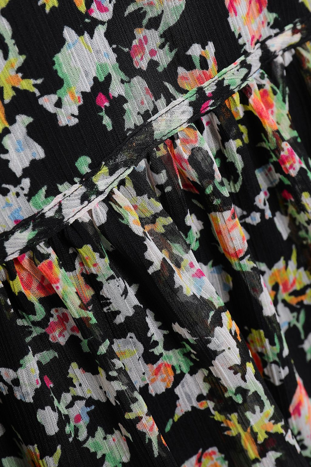 CLAUDIE PIERLOT Floral-print gathered georgette mini dress
