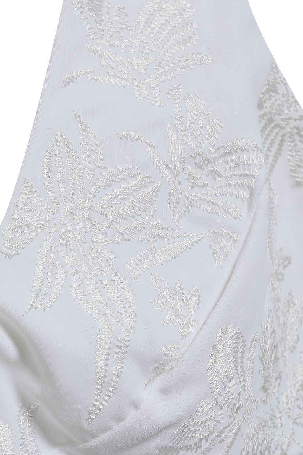 TORI PRAVER SWIMWEAR Lace-up embroidered bikini top