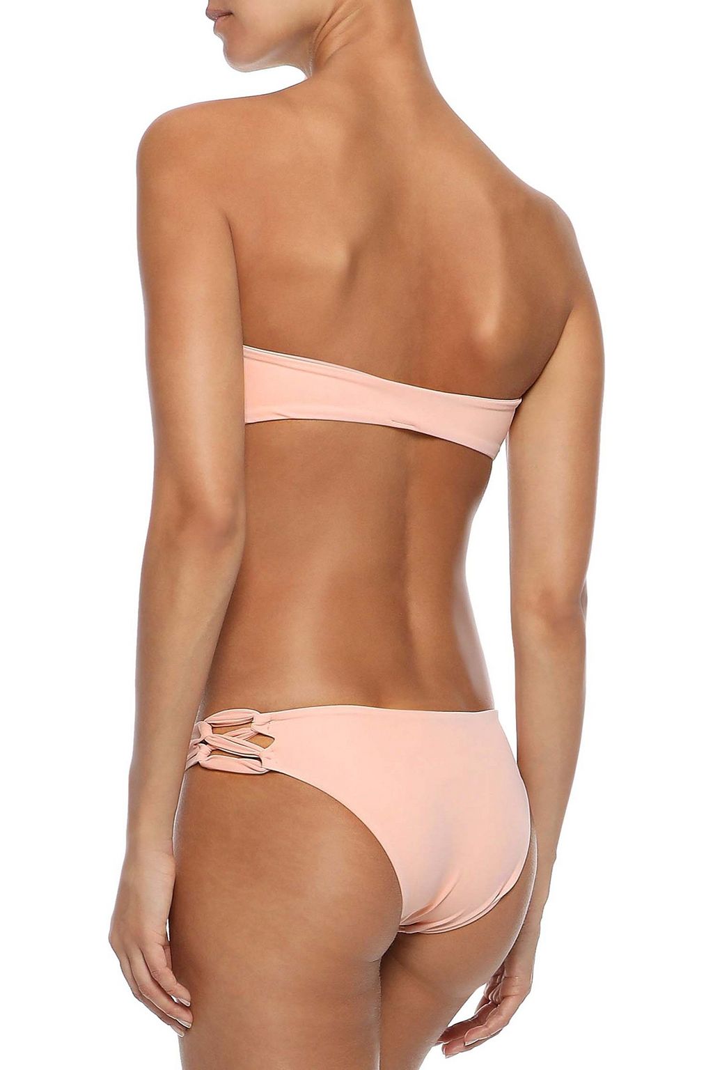TORI PRAVER SWIMWEAR Colette twist-front smocked bandeau bikini top