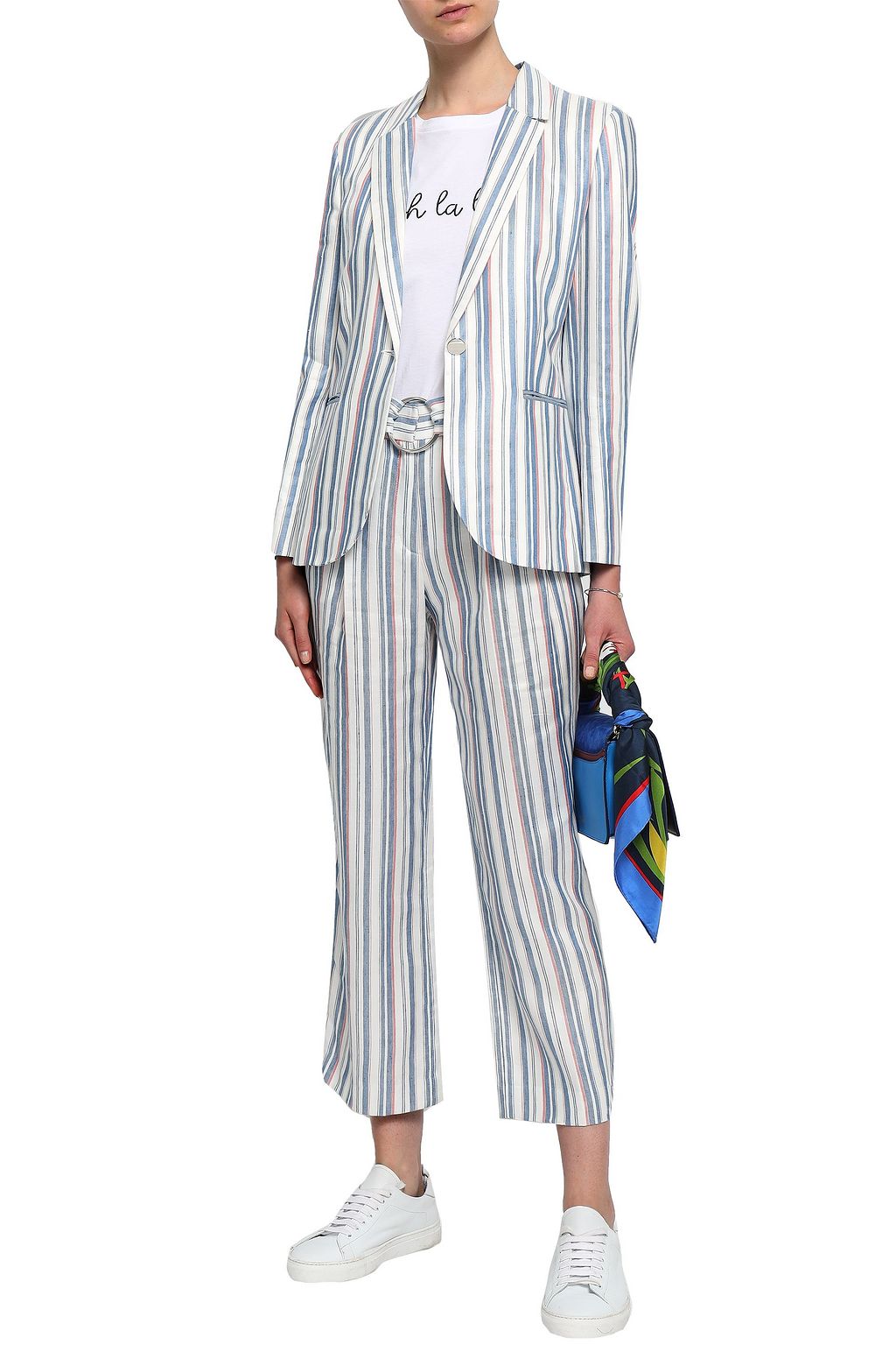 CLAUDIE PIERLOT Pohana striped twill flared pants