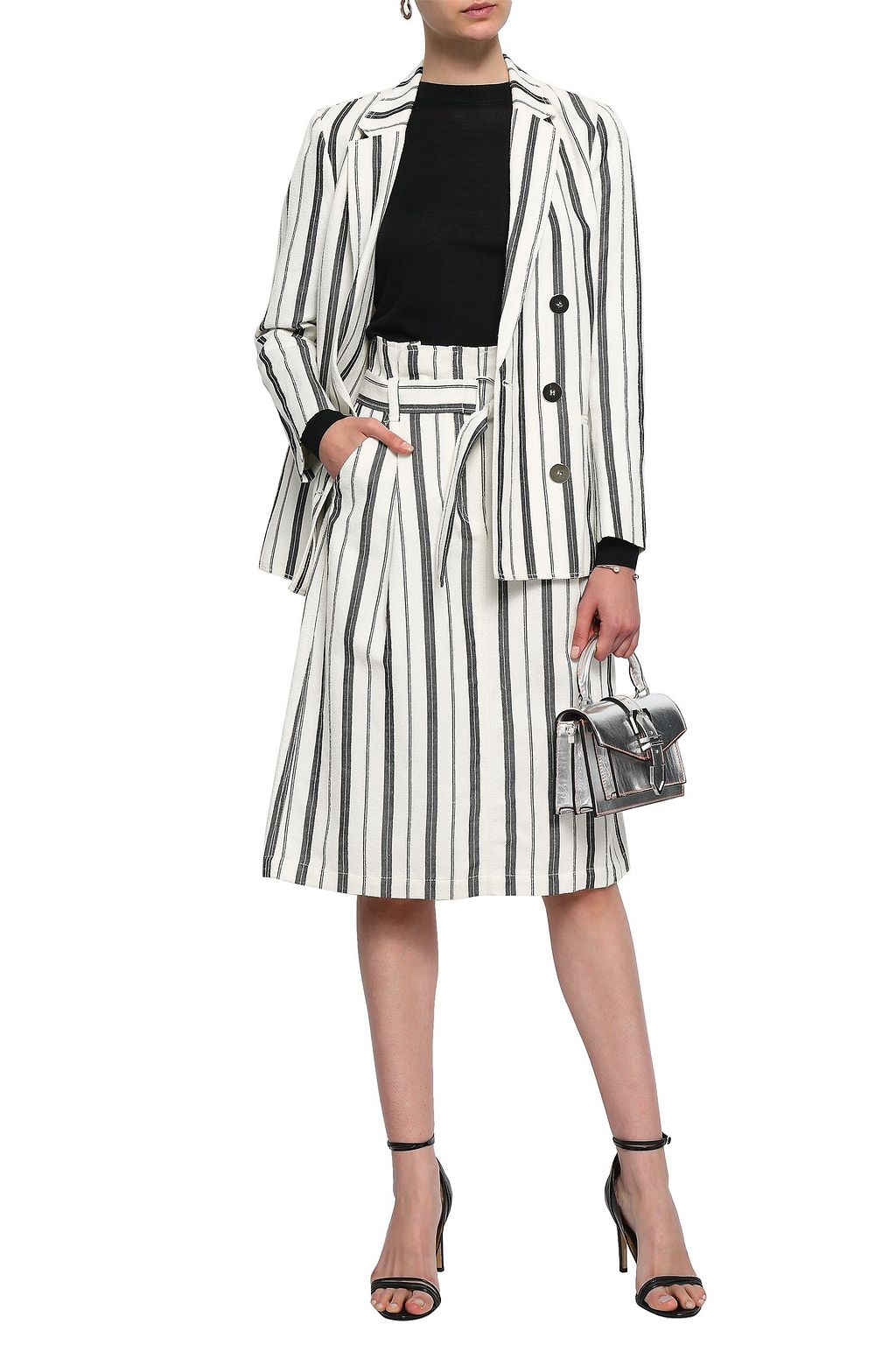 CLAUDIE PIERLOT Symphonie striped bouclé skirt