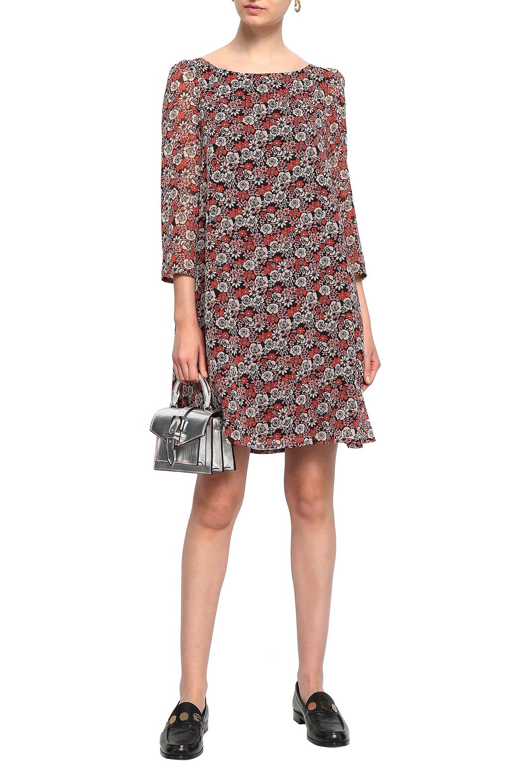 CLAUDIE PIERLOT Floral-print georgette mini dress