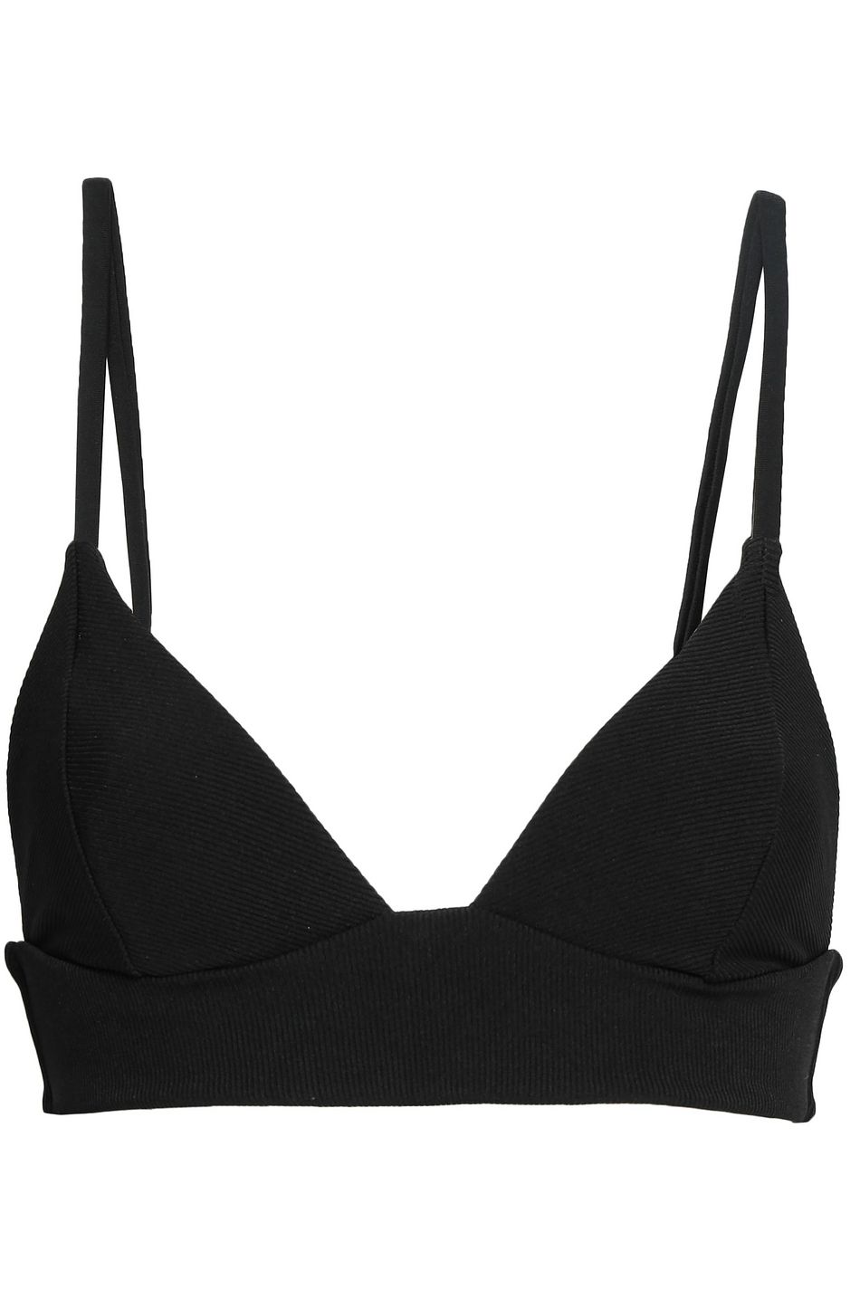 black ribbed bikini top