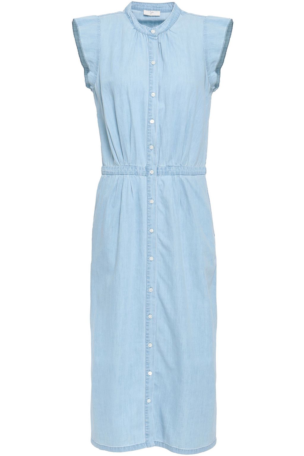 chambray midi shirt dress