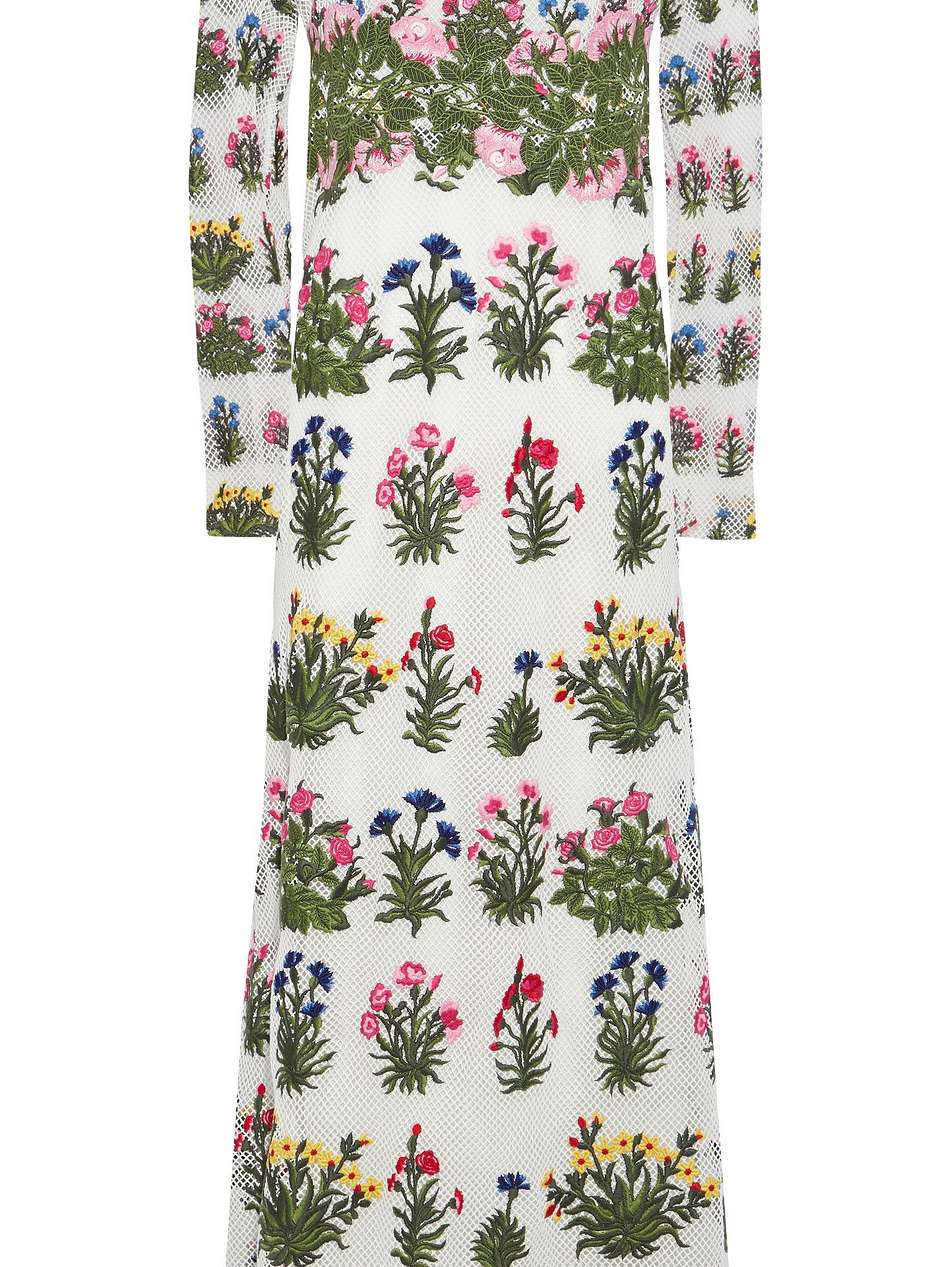 embroidered cotton-blend guipure lace maxi dress